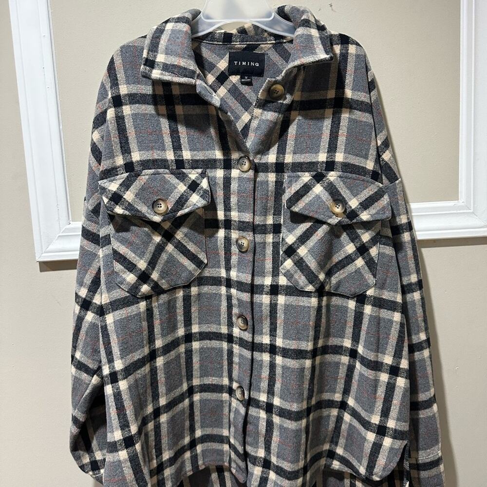 Timing Plaid‎ Button-Up Shirt Jacket